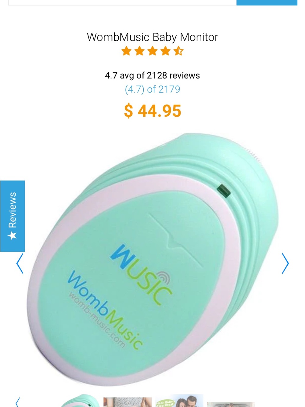 WombMusic Baby Monitor - Mint Green
